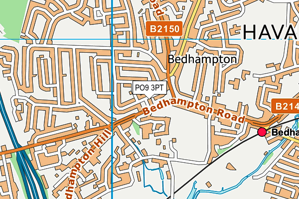 PO9 3PT map - OS VectorMap District (Ordnance Survey)