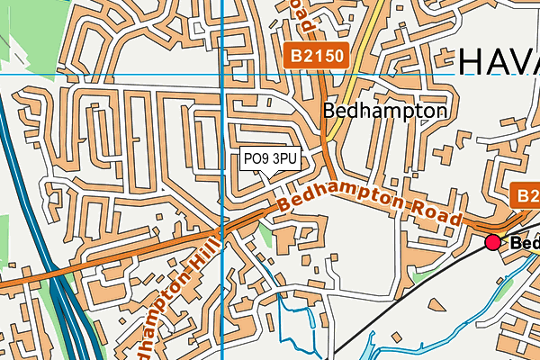 PO9 3PU map - OS VectorMap District (Ordnance Survey)