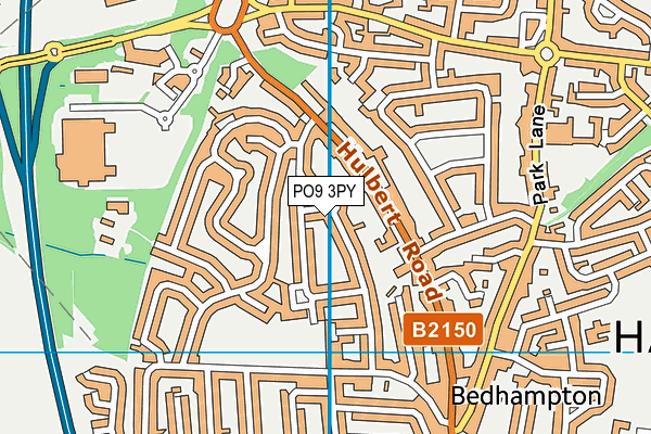 PO9 3PY map - OS VectorMap District (Ordnance Survey)