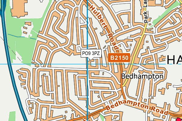 PO9 3PZ map - OS VectorMap District (Ordnance Survey)