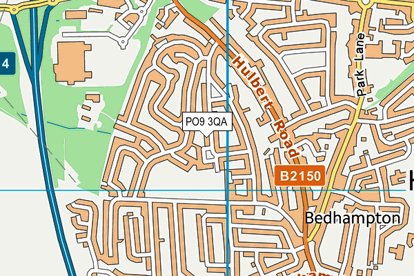 PO9 3QA map - OS VectorMap District (Ordnance Survey)
