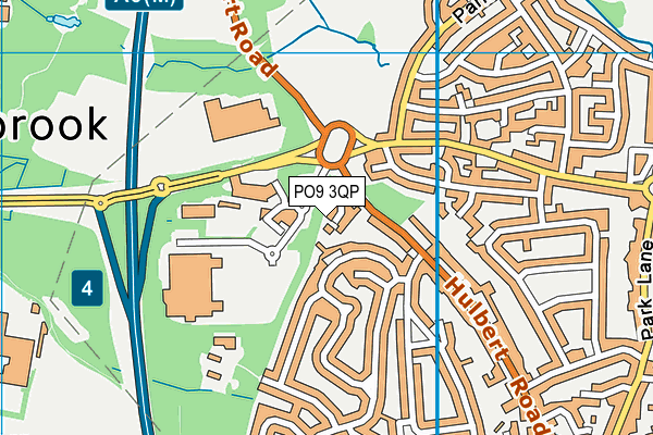 PO9 3QP map - OS VectorMap District (Ordnance Survey)
