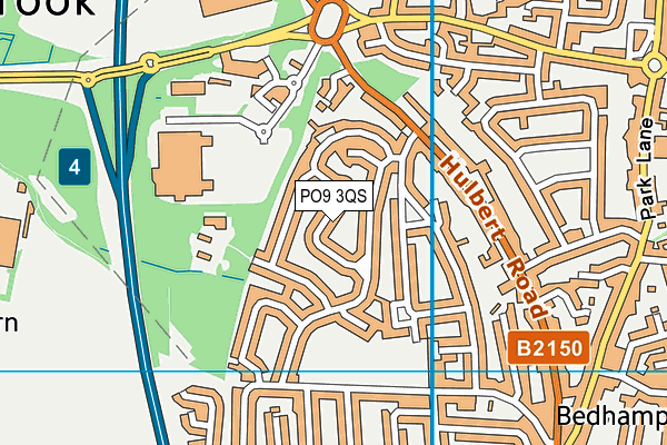 PO9 3QS map - OS VectorMap District (Ordnance Survey)