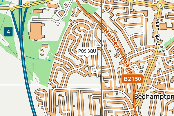 PO9 3QU map - OS VectorMap District (Ordnance Survey)