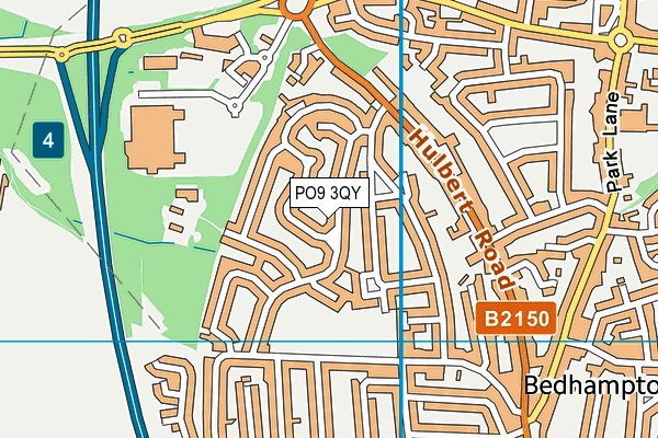 PO9 3QY map - OS VectorMap District (Ordnance Survey)