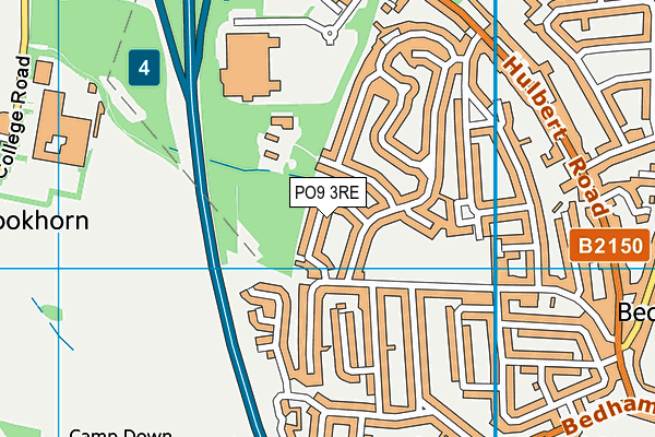 PO9 3RE map - OS VectorMap District (Ordnance Survey)