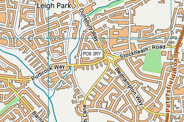 PO9 3RY map - OS VectorMap District (Ordnance Survey)