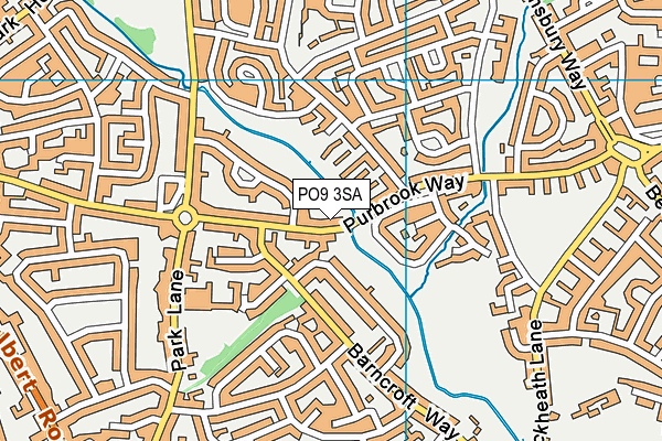 PO9 3SA map - OS VectorMap District (Ordnance Survey)