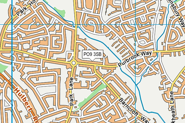 PO9 3SB map - OS VectorMap District (Ordnance Survey)