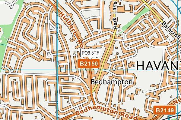 PO9 3TF map - OS VectorMap District (Ordnance Survey)