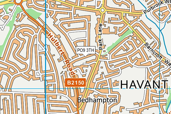 PO9 3TH map - OS VectorMap District (Ordnance Survey)