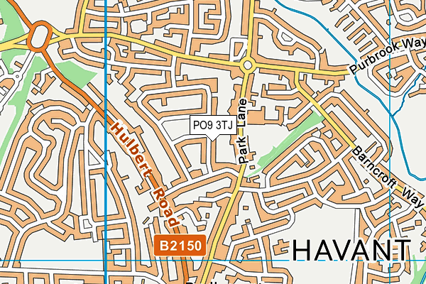 PO9 3TJ map - OS VectorMap District (Ordnance Survey)