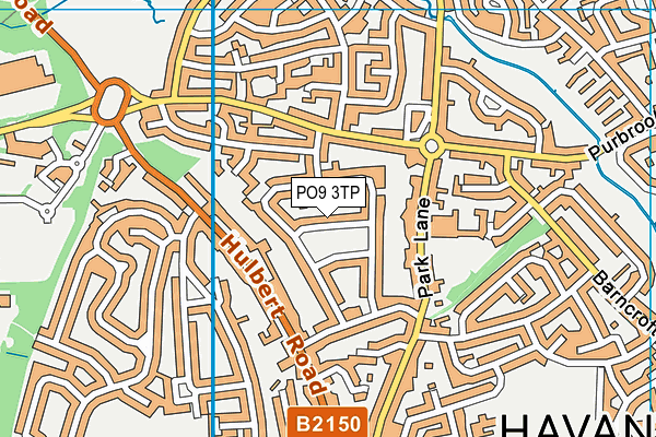 PO9 3TP map - OS VectorMap District (Ordnance Survey)