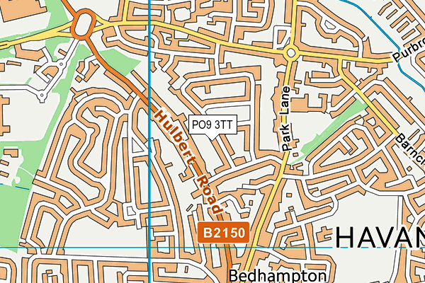 PO9 3TT map - OS VectorMap District (Ordnance Survey)