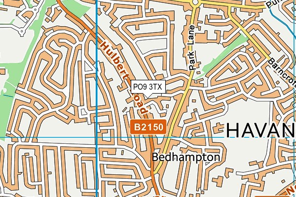 PO9 3TX map - OS VectorMap District (Ordnance Survey)