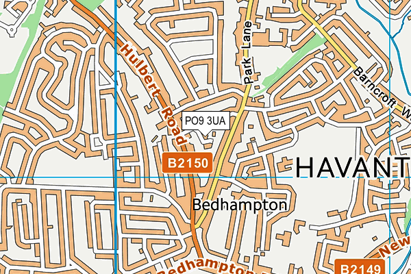 PO9 3UA map - OS VectorMap District (Ordnance Survey)