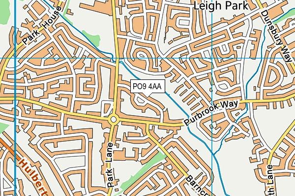 PO9 4AA map - OS VectorMap District (Ordnance Survey)