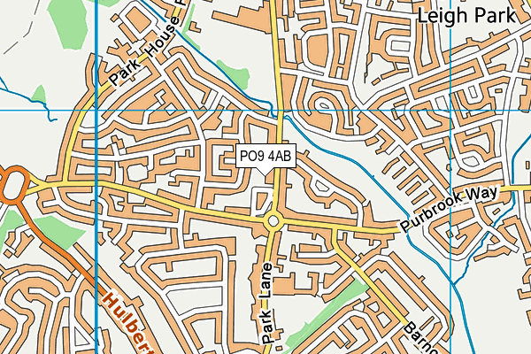 PO9 4AB map - OS VectorMap District (Ordnance Survey)