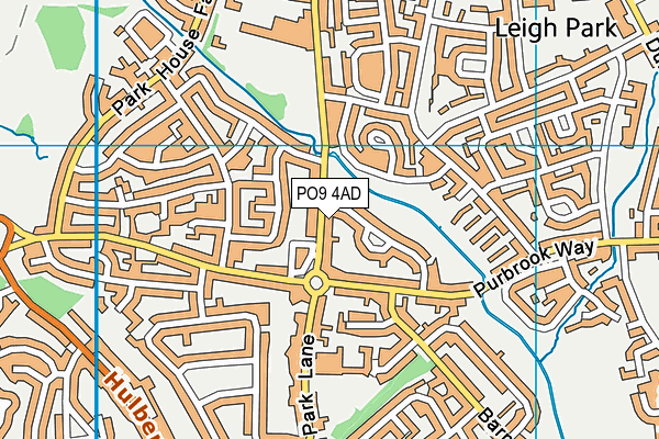 PO9 4AD map - OS VectorMap District (Ordnance Survey)