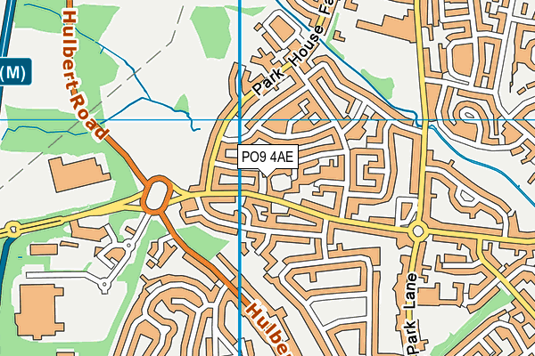 PO9 4AE map - OS VectorMap District (Ordnance Survey)