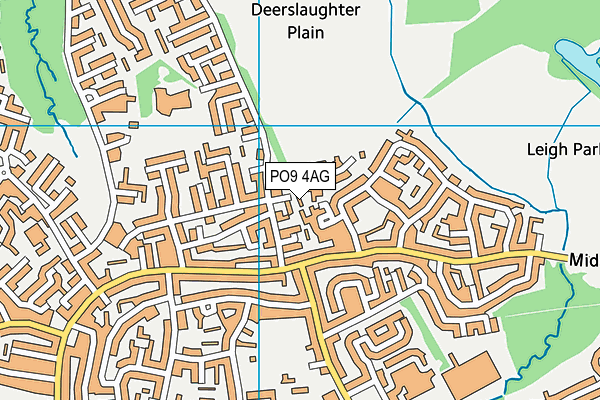 PO9 4AG map - OS VectorMap District (Ordnance Survey)