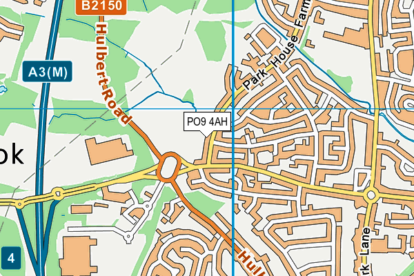 PO9 4AH map - OS VectorMap District (Ordnance Survey)