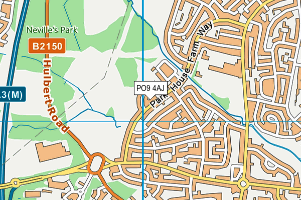 PO9 4AJ map - OS VectorMap District (Ordnance Survey)
