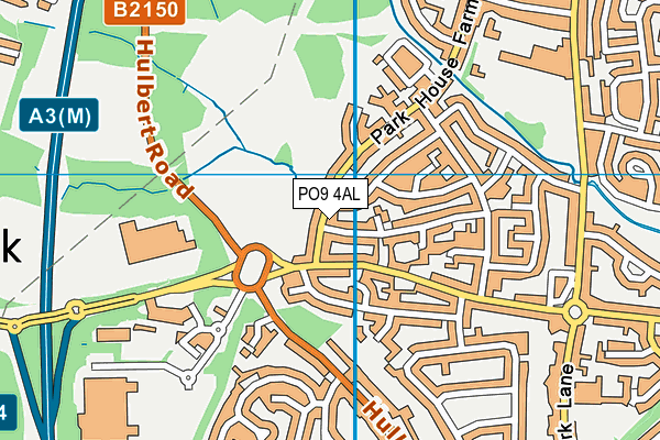 PO9 4AL map - OS VectorMap District (Ordnance Survey)