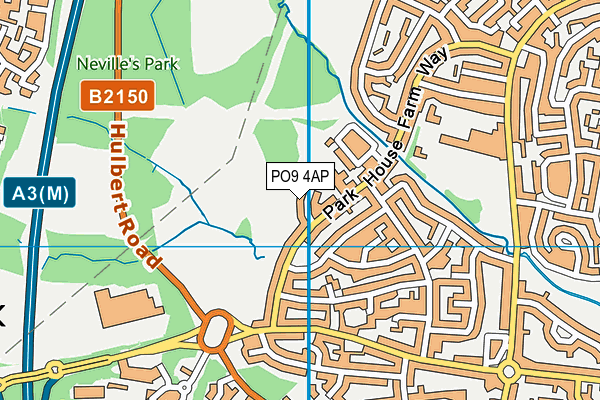 PO9 4AP map - OS VectorMap District (Ordnance Survey)