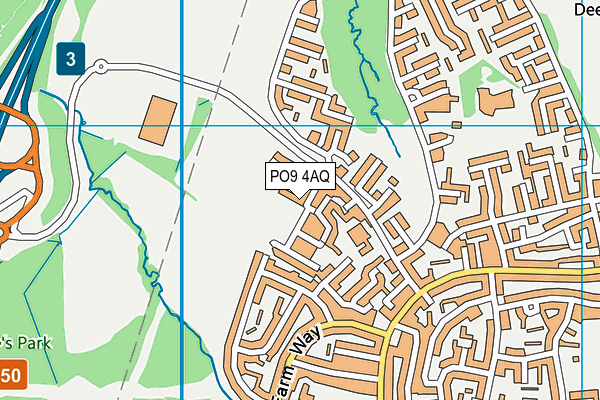 Prospect School map (PO9 4AQ) - OS VectorMap District (Ordnance Survey)