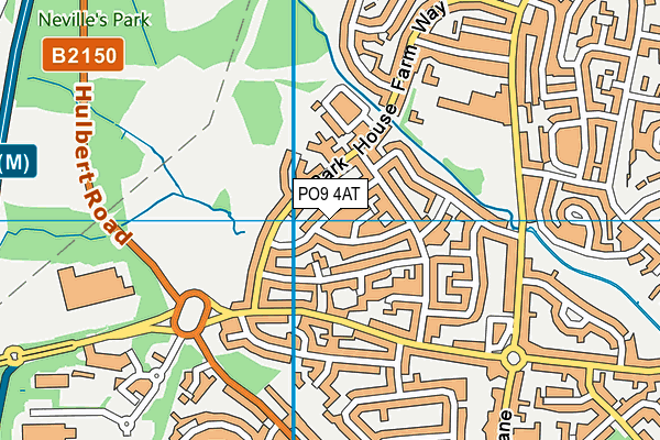 PO9 4AT map - OS VectorMap District (Ordnance Survey)