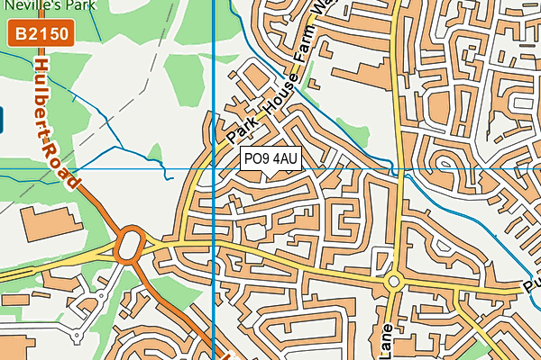 PO9 4AU map - OS VectorMap District (Ordnance Survey)