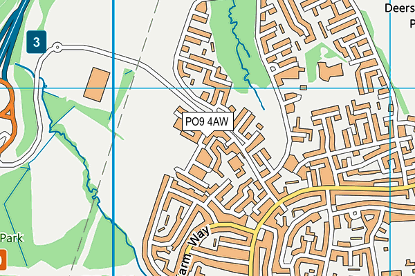 PO9 4AW map - OS VectorMap District (Ordnance Survey)