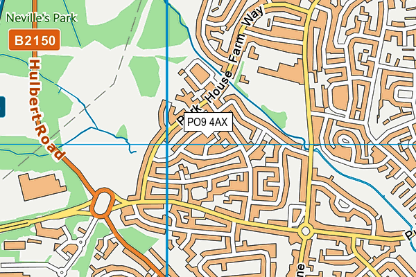 PO9 4AX map - OS VectorMap District (Ordnance Survey)