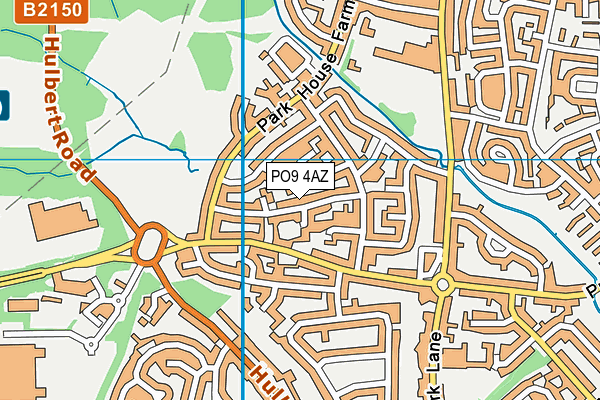 PO9 4AZ map - OS VectorMap District (Ordnance Survey)