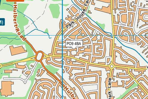 PO9 4BA map - OS VectorMap District (Ordnance Survey)