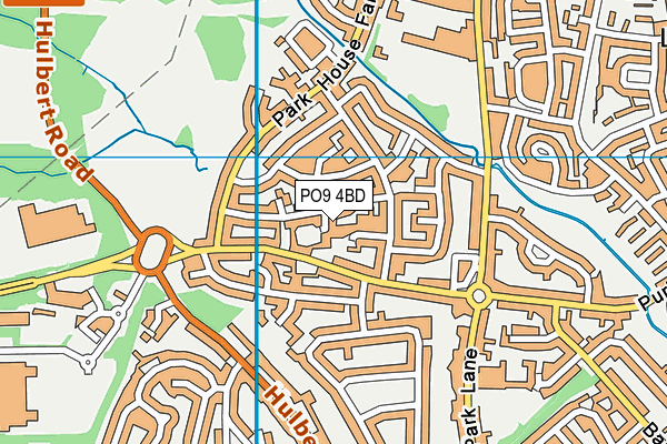 PO9 4BD map - OS VectorMap District (Ordnance Survey)