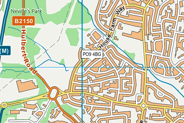 PO9 4BG map - OS VectorMap District (Ordnance Survey)