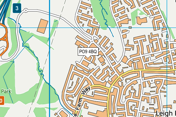 PO9 4BQ map - OS VectorMap District (Ordnance Survey)