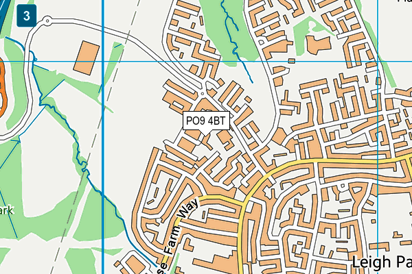 PO9 4BT map - OS VectorMap District (Ordnance Survey)