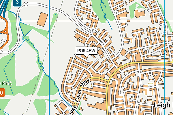 PO9 4BW map - OS VectorMap District (Ordnance Survey)