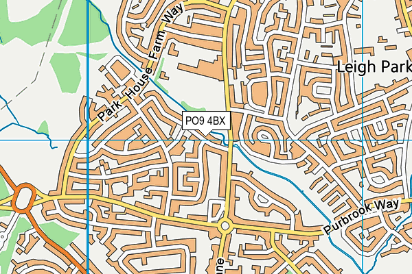 PO9 4BX map - OS VectorMap District (Ordnance Survey)