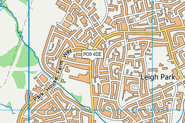 PO9 4DE map - OS VectorMap District (Ordnance Survey)