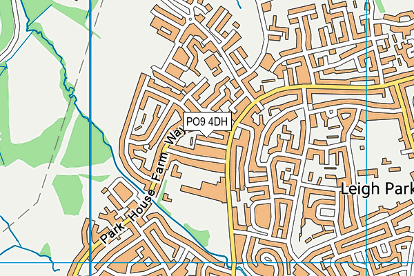 PO9 4DH map - OS VectorMap District (Ordnance Survey)