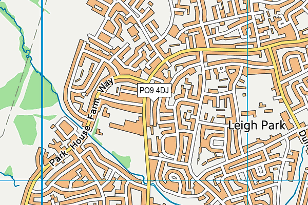 PO9 4DJ map - OS VectorMap District (Ordnance Survey)