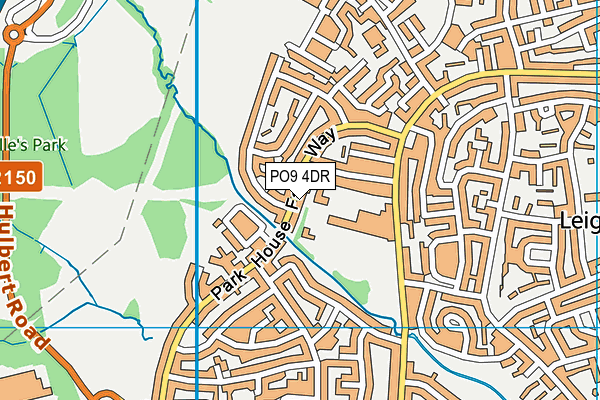 PO9 4DR map - OS VectorMap District (Ordnance Survey)
