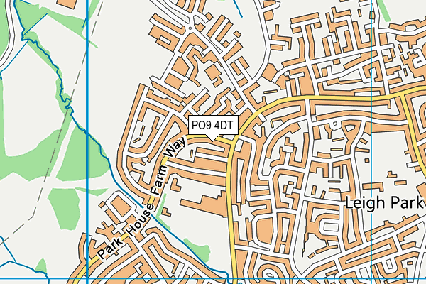 PO9 4DT map - OS VectorMap District (Ordnance Survey)