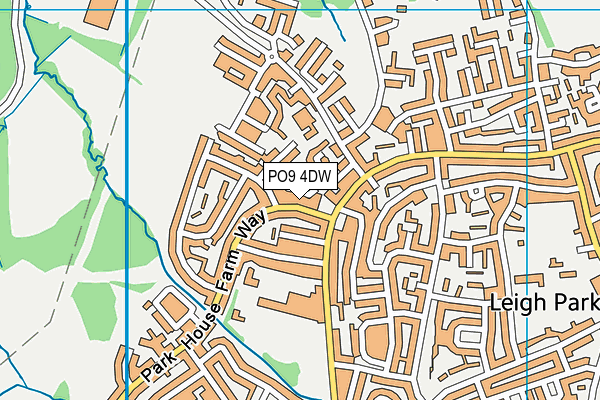 PO9 4DW map - OS VectorMap District (Ordnance Survey)