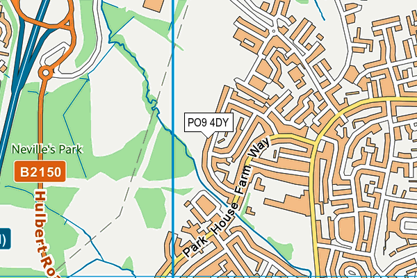 PO9 4DY map - OS VectorMap District (Ordnance Survey)