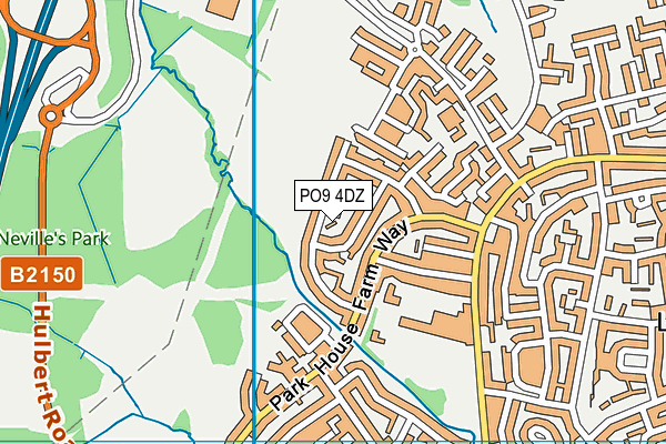 PO9 4DZ map - OS VectorMap District (Ordnance Survey)